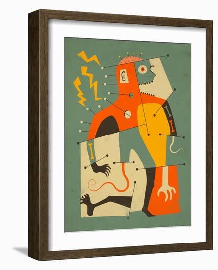 Frankenstein’s Monster-Jazzberry Blue-Framed Art Print