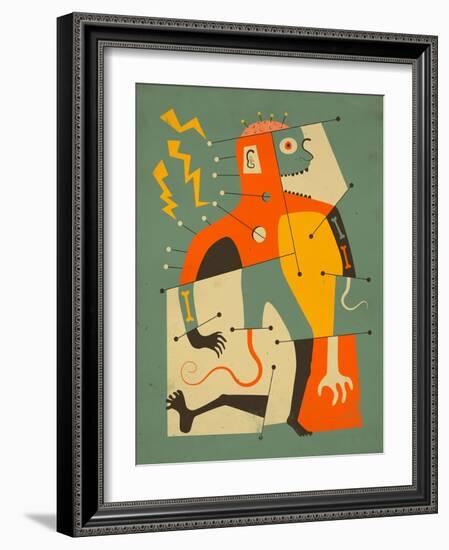 Frankenstein’s Monster-Jazzberry Blue-Framed Art Print