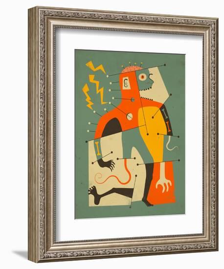 Frankenstein’s Monster-Jazzberry Blue-Framed Art Print