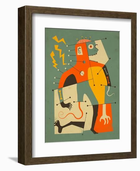 Frankenstein’s Monster-Jazzberry Blue-Framed Art Print