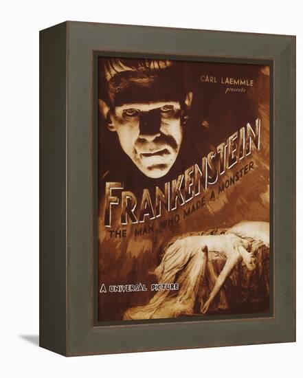 Frankenstein-null-Framed Stretched Canvas