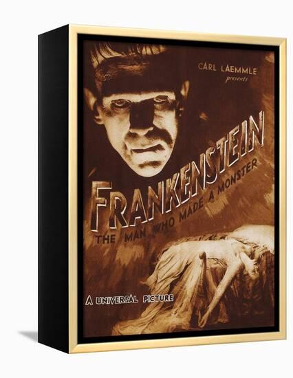 Frankenstein-null-Framed Stretched Canvas