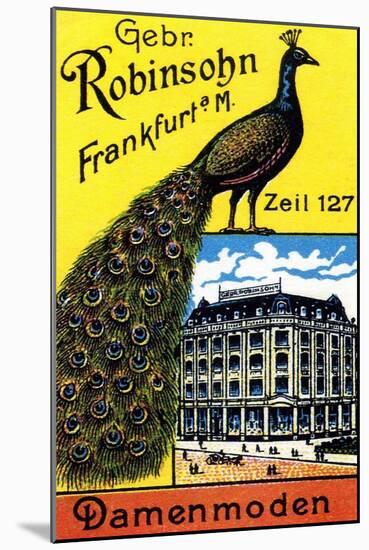 Frankfort Germany Peacock For Women's Clothes-Frankfurt-Mounted Art Print