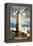 Frankfort Lighthouse, Michigan-Lantern Press-Framed Stretched Canvas