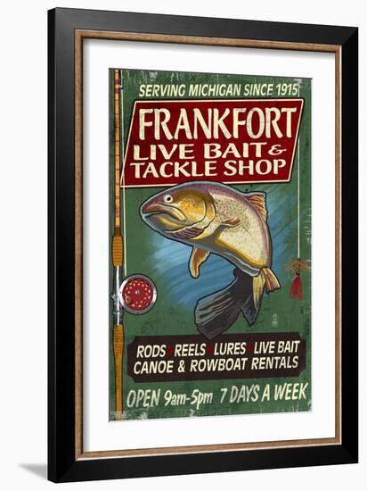 Frankfort, Michigan - Trout Tackle Shop-Lantern Press-Framed Art Print