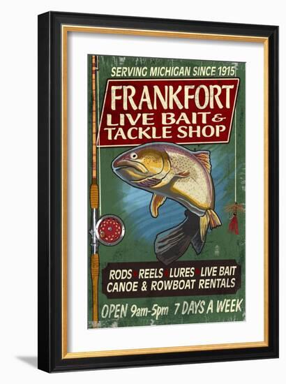 Frankfort, Michigan - Trout Tackle Shop-Lantern Press-Framed Art Print