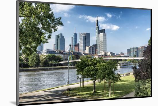 Frankfurt Am Main, Hesse, Germany, Financial District with Bank Promenade in Summer-Bernd Wittelsbach-Mounted Photographic Print