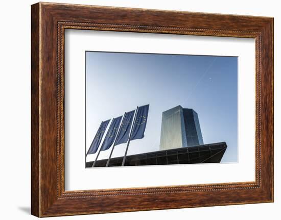 Frankfurt Am Main, Hesse, Germany, New Building of the European Central Bank with Sunrise-Bernd Wittelsbach-Framed Photographic Print