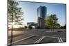 Frankfurt Am Main, Hesse, Germany, New Building of the European Central Bank with Sunrise-Bernd Wittelsbach-Mounted Photographic Print