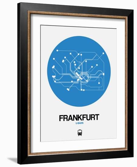 Frankfurt Blue Subway Map-NaxArt-Framed Art Print