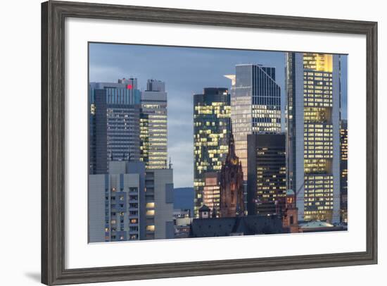 Frankfurt Financial District at Dusk-Bernd Wittelsbach-Framed Photographic Print