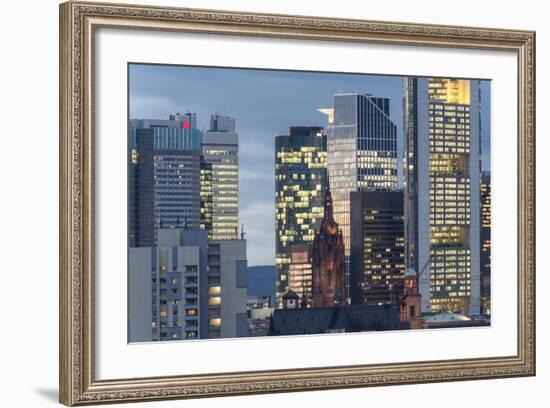 Frankfurt Financial District at Dusk-Bernd Wittelsbach-Framed Photographic Print