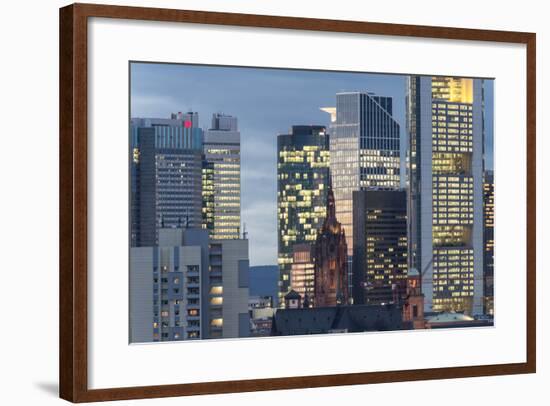 Frankfurt Financial District at Dusk-Bernd Wittelsbach-Framed Photographic Print