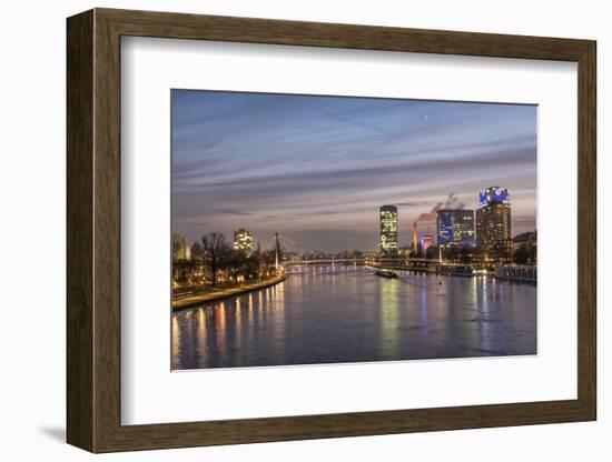 Frankfurt, Hesse, Germany, Frankfurt City Centre at Dusk-Bernd Wittelsbach-Framed Photographic Print