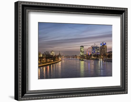 Frankfurt, Hesse, Germany, Frankfurt City Centre at Dusk-Bernd Wittelsbach-Framed Photographic Print