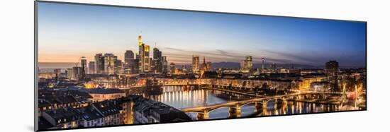 Frankfurt, Hesse, Germany, Frankfurt Skyline Financial District at Dusk-Bernd Wittelsbach-Mounted Photographic Print