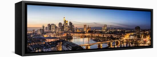 Frankfurt, Hesse, Germany, Frankfurt Skyline Financial District at Dusk-Bernd Wittelsbach-Framed Premier Image Canvas