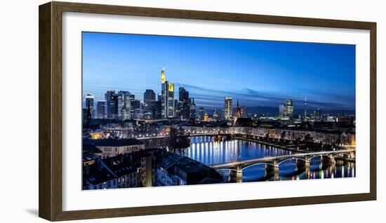 Frankfurt, Hesse, Germany, Frankfurt Skyline Financial District at Dusk-Bernd Wittelsbach-Framed Photographic Print