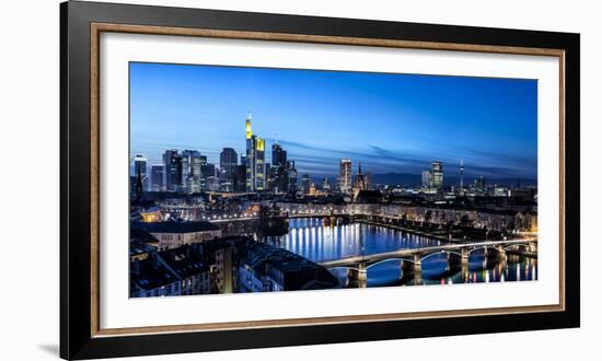 Frankfurt, Hesse, Germany, Frankfurt Skyline Financial District at Dusk-Bernd Wittelsbach-Framed Photographic Print