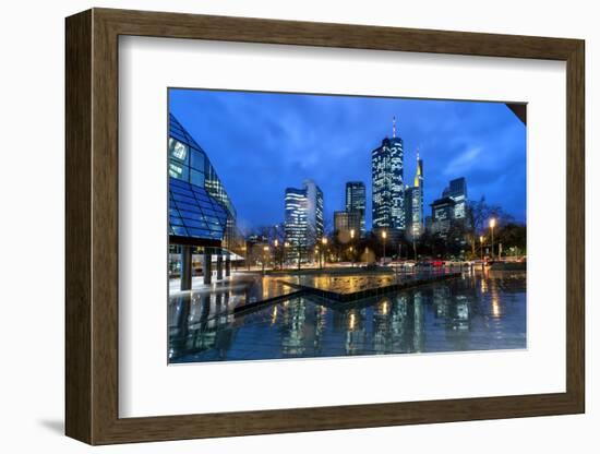 Frankfurt, Hesse, Germany, View at the Financial District with Taunusanlage-Bernd Wittelsbach-Framed Photographic Print