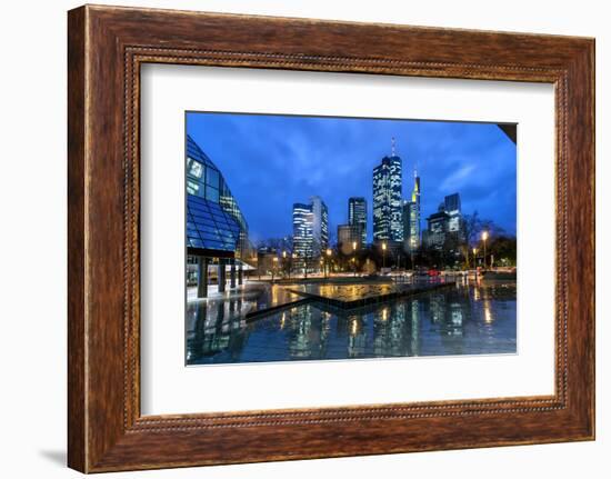 Frankfurt, Hesse, Germany, View at the Financial District with Taunusanlage-Bernd Wittelsbach-Framed Photographic Print