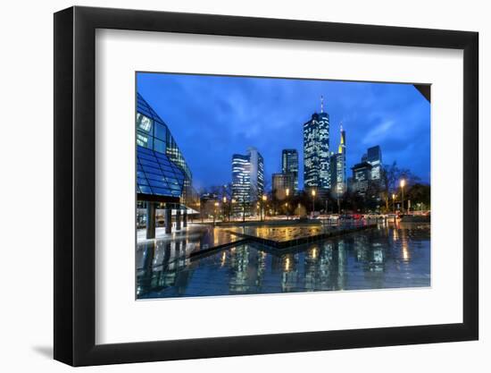 Frankfurt, Hesse, Germany, View at the Financial District with Taunusanlage-Bernd Wittelsbach-Framed Photographic Print