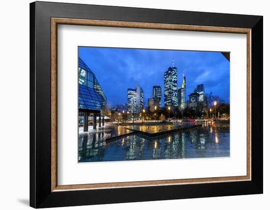 Frankfurt, Hesse, Germany, View at the Financial District with Taunusanlage-Bernd Wittelsbach-Framed Photographic Print