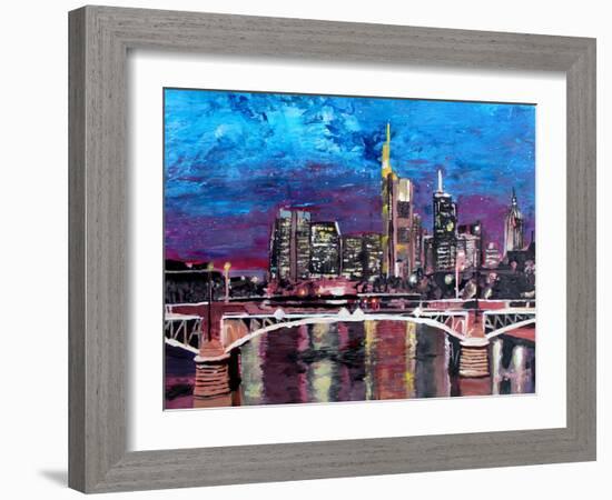 Frankfurt Main Germany - Mainhattan Skyline-Markus Bleichner-Framed Art Print