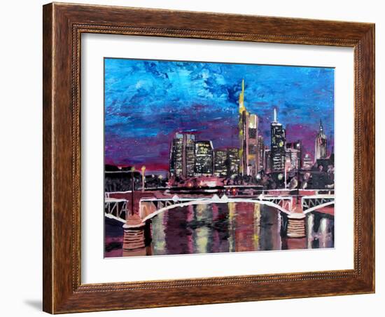 Frankfurt Main Germany - Mainhattan Skyline-Markus Bleichner-Framed Art Print