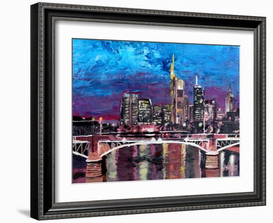 Frankfurt Main Germany - Mainhattan Skyline-Markus Bleichner-Framed Art Print