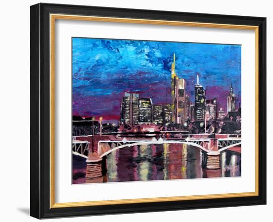 Frankfurt Main Germany - Mainhattan Skyline-Markus Bleichner-Framed Art Print