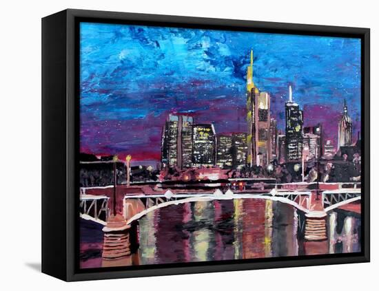 Frankfurt Main Germany - Mainhattan Skyline-Markus Bleichner-Framed Stretched Canvas