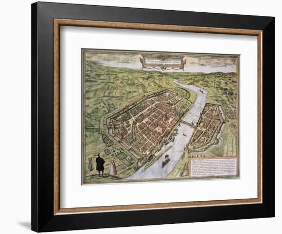 Frankfurt Old Map, From Civitates Orbis Terrarum-marzolino-Framed Art Print