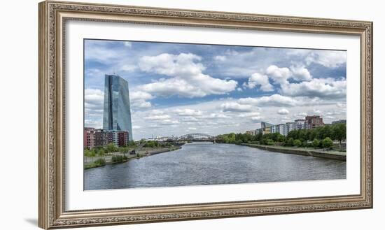 Frankfurt on the Main, Hesse, Germany, Europe, Panorama of the Frankfurt Ostends with Ecb-Bernd Wittelsbach-Framed Photographic Print