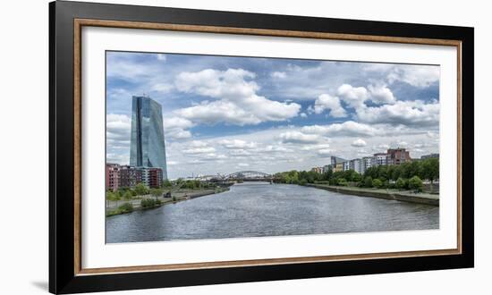 Frankfurt on the Main, Hesse, Germany, Europe, Panorama of the Frankfurt Ostends with Ecb-Bernd Wittelsbach-Framed Photographic Print