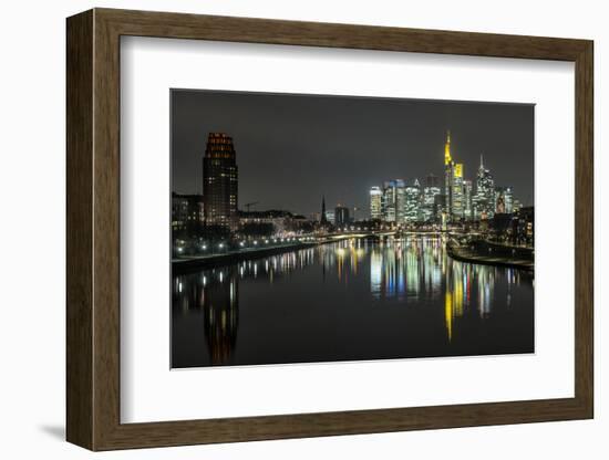 Frankfurt on the Main, Hesse, Germany, Europe, Skyline with the Flš§erbrŸcke-Bernd Wittelsbach-Framed Photographic Print