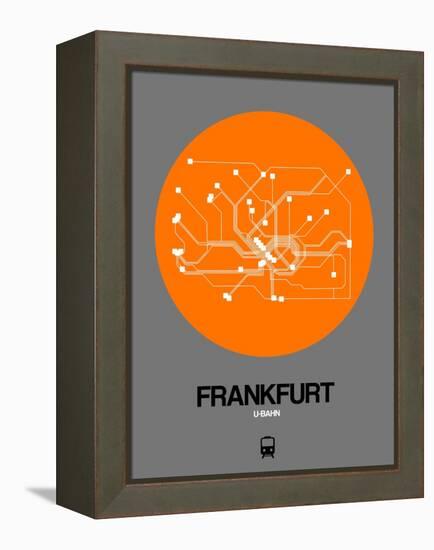 Frankfurt Orange Subway Map-NaxArt-Framed Stretched Canvas