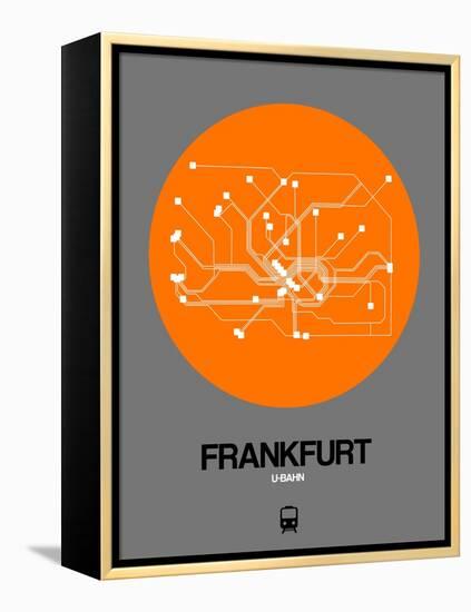 Frankfurt Orange Subway Map-NaxArt-Framed Stretched Canvas