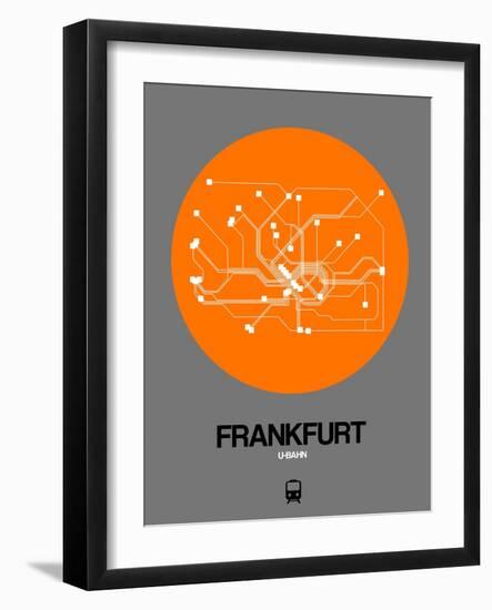 Frankfurt Orange Subway Map-NaxArt-Framed Art Print