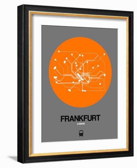 Frankfurt Orange Subway Map-NaxArt-Framed Art Print