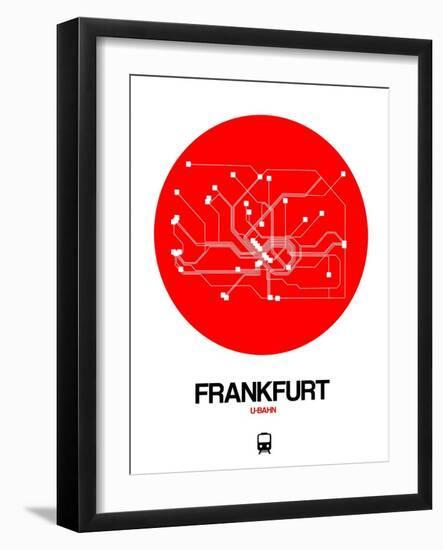 Frankfurt Red Subway Map-NaxArt-Framed Art Print