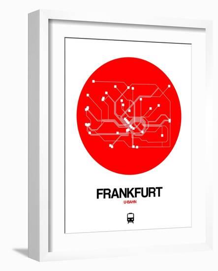 Frankfurt Red Subway Map-NaxArt-Framed Art Print