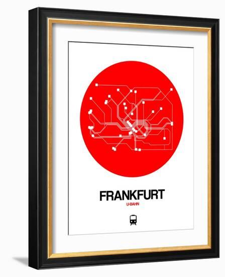 Frankfurt Red Subway Map-NaxArt-Framed Art Print