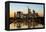 Frankfurt Skyline at Dusk, Frankfurt, Hesse, Germany, Europe-Miles Ertman-Framed Premier Image Canvas