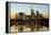 Frankfurt Skyline at Dusk, Frankfurt, Hesse, Germany, Europe-Miles Ertman-Framed Premier Image Canvas