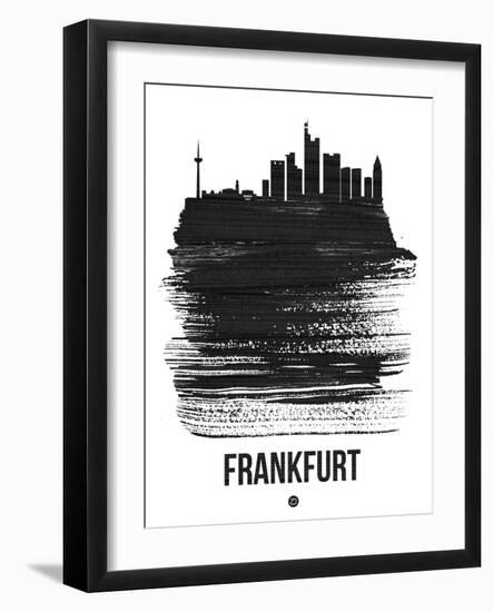 Frankfurt Skyline Brush Stroke - Black-NaxArt-Framed Art Print