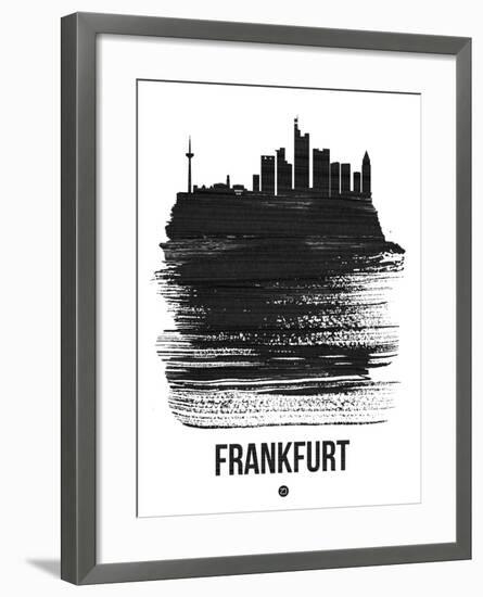 Frankfurt Skyline Brush Stroke - Black-NaxArt-Framed Art Print