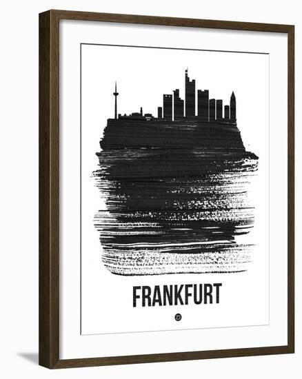 Frankfurt Skyline Brush Stroke - Black-NaxArt-Framed Art Print