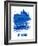 Frankfurt Skyline Brush Stroke - Blue-NaxArt-Framed Art Print