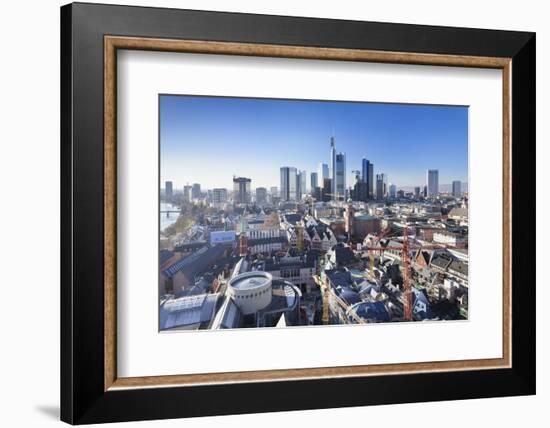 Frankfurt skyline with Paulskirche church, Roemerberg and financial district, Frankfurt, Hesse, Ger-Markus Lange-Framed Photographic Print